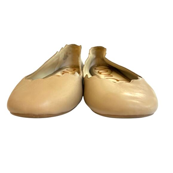 Sam Edelman Finnegan Scalloped Ballet Flats Nude Beige Size 9.5 - Picture 7 of 11